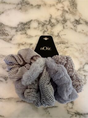 NWT Berry Bundle of Grey Scrunchies Hair Ties